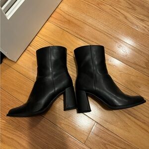 Black zipper booties